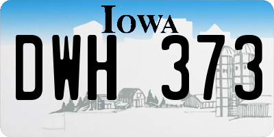 IA license plate DWH373