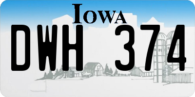 IA license plate DWH374