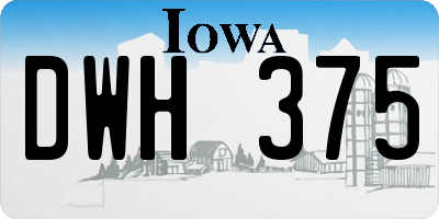 IA license plate DWH375
