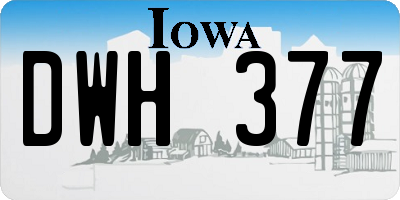 IA license plate DWH377
