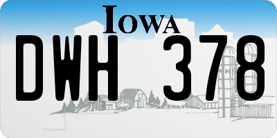 IA license plate DWH378