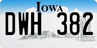 IA license plate DWH382
