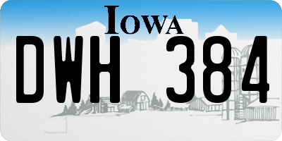 IA license plate DWH384
