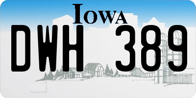 IA license plate DWH389