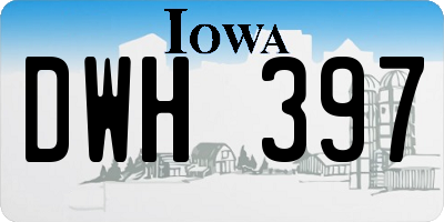 IA license plate DWH397