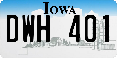 IA license plate DWH401