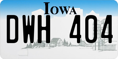 IA license plate DWH404