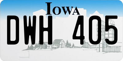 IA license plate DWH405
