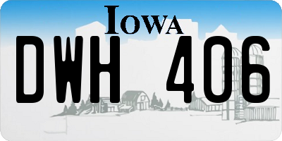 IA license plate DWH406