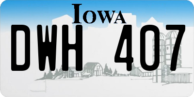 IA license plate DWH407