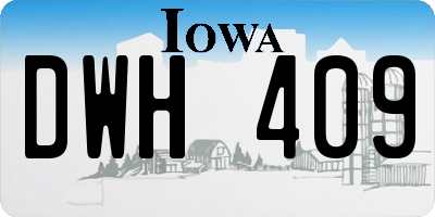 IA license plate DWH409