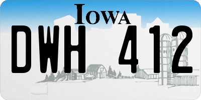 IA license plate DWH412