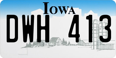 IA license plate DWH413
