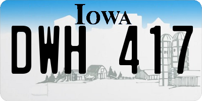 IA license plate DWH417