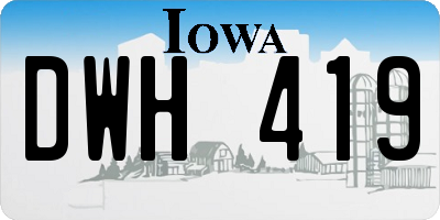 IA license plate DWH419