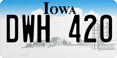 IA license plate DWH420