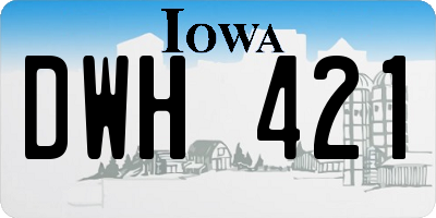 IA license plate DWH421