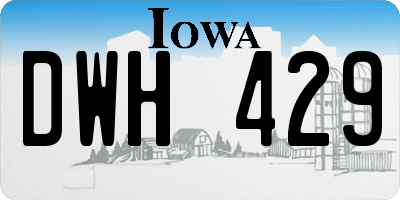 IA license plate DWH429