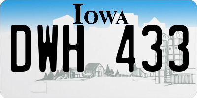 IA license plate DWH433