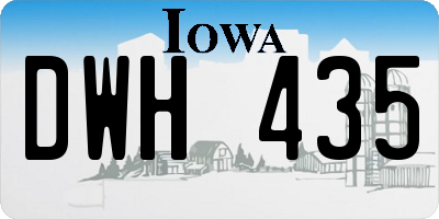IA license plate DWH435