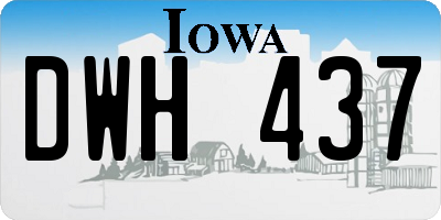 IA license plate DWH437