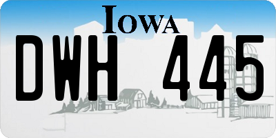 IA license plate DWH445