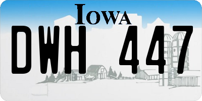 IA license plate DWH447