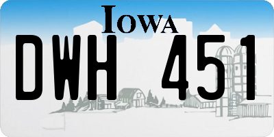 IA license plate DWH451