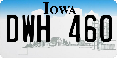 IA license plate DWH460