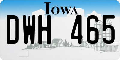 IA license plate DWH465