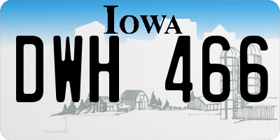 IA license plate DWH466