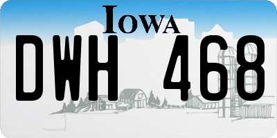IA license plate DWH468
