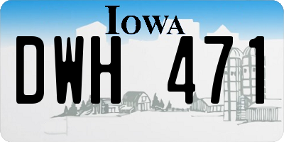 IA license plate DWH471