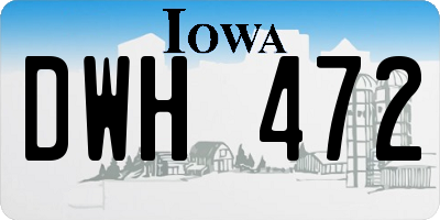 IA license plate DWH472