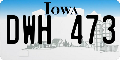 IA license plate DWH473