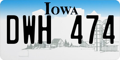 IA license plate DWH474
