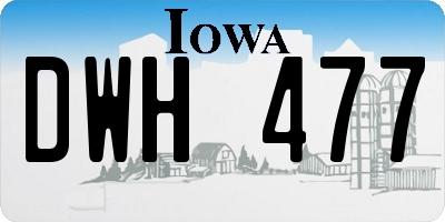 IA license plate DWH477