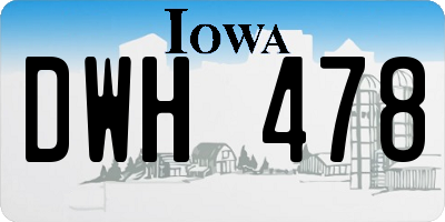 IA license plate DWH478