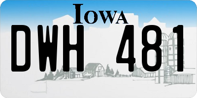 IA license plate DWH481