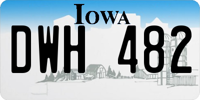 IA license plate DWH482
