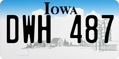 IA license plate DWH487