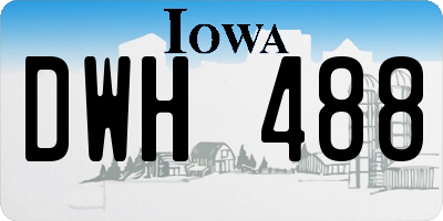 IA license plate DWH488