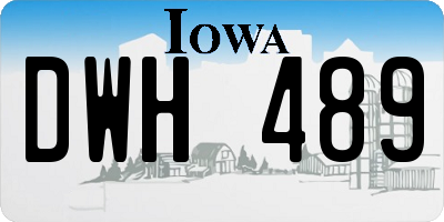 IA license plate DWH489