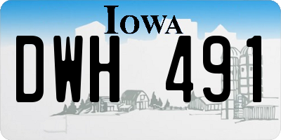 IA license plate DWH491