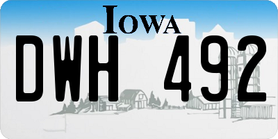 IA license plate DWH492