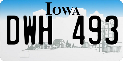 IA license plate DWH493