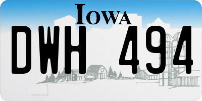 IA license plate DWH494