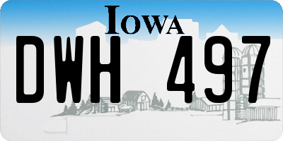 IA license plate DWH497
