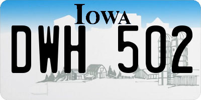 IA license plate DWH502