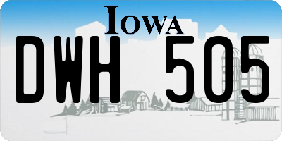 IA license plate DWH505